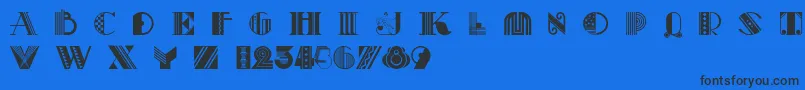 Pastiche Font – Black Fonts on Blue Background