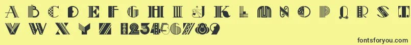 フォントPastiche – 黒い文字の黄色い背景