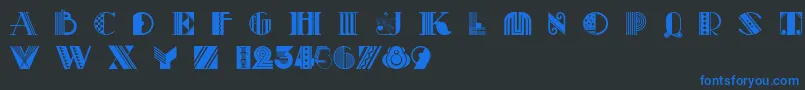 Pastiche Font – Blue Fonts on Black Background