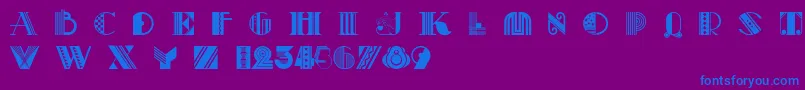 Pastiche Font – Blue Fonts on Purple Background