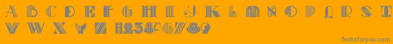 Pastiche-fontti – harmaat kirjasimet oranssilla taustalla