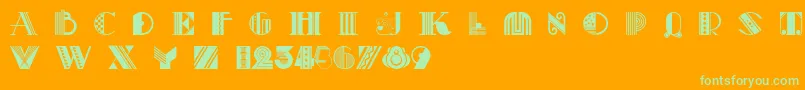 Pastiche Font – Green Fonts on Orange Background