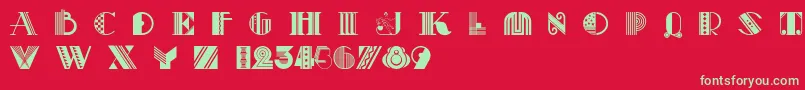 フォントPastiche – 赤い背景に緑の文字