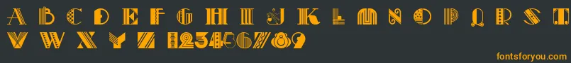 Pastiche Font – Orange Fonts on Black Background