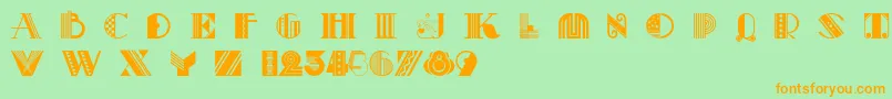 Pastiche Font – Orange Fonts on Green Background