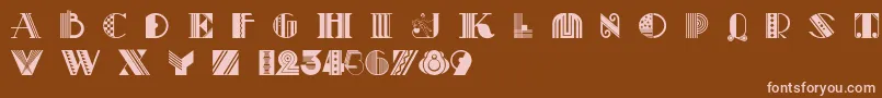 Pastiche-fontti – vaaleanpunaiset fontit ruskealla taustalla
