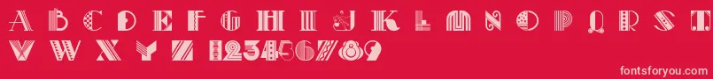 フォントPastiche – 赤い背景にピンクのフォント