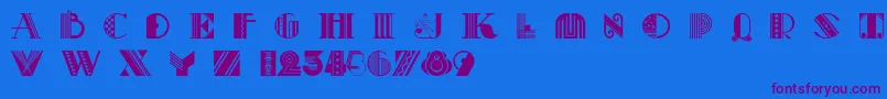 Pastiche Font – Purple Fonts on Blue Background