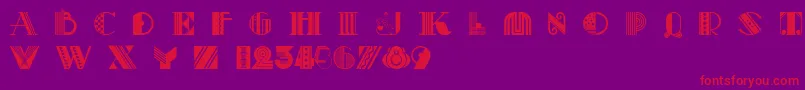 フォントPastiche – 紫の背景に赤い文字