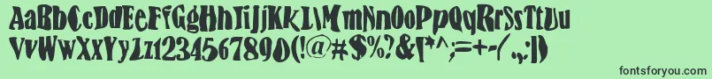 BnFisheye Font – Black Fonts on Green Background