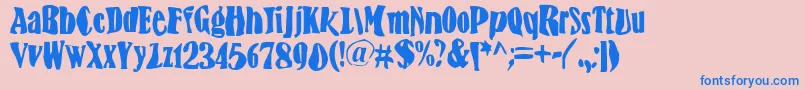 BnFisheye Font – Blue Fonts on Pink Background