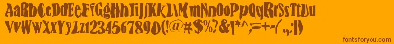 BnFisheye Font – Brown Fonts on Orange Background