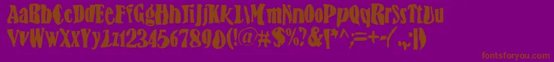BnFisheye Font – Brown Fonts on Purple Background