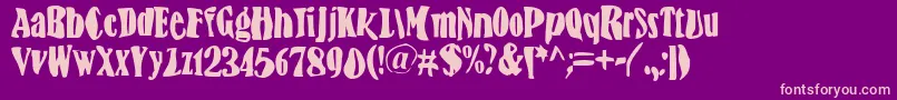 BnFisheye Font – Pink Fonts on Purple Background