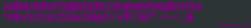 BnFisheye-fontti – violetit fontit mustalla taustalla