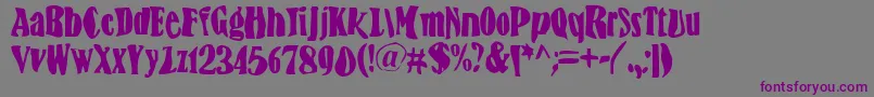 Шрифт BnFisheye – фиолетовые шрифты на сером фоне