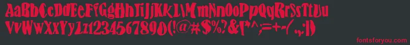 BnFisheye Font – Red Fonts on Black Background