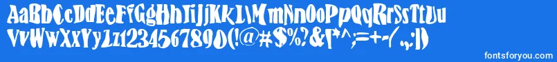 BnFisheye Font – White Fonts on Blue Background