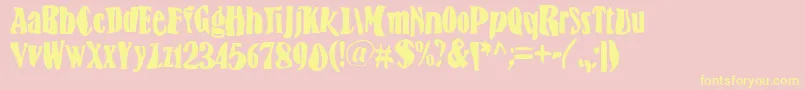 BnFisheye Font – Yellow Fonts on Pink Background