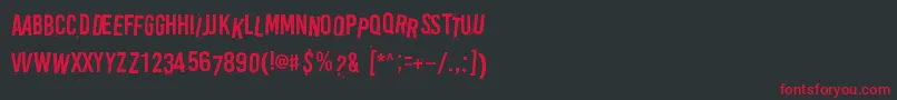 フォントRipoff – 黒い背景に赤い文字