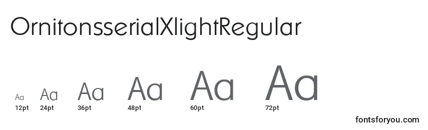 Размеры шрифта OrnitonsserialXlightRegular