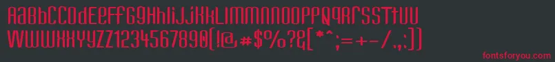 KandideUnicaseWide Font – Red Fonts on Black Background