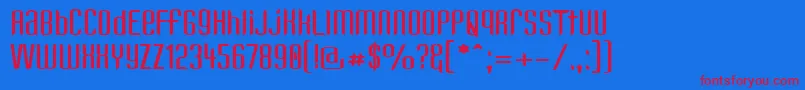 KandideUnicaseWide Font – Red Fonts on Blue Background