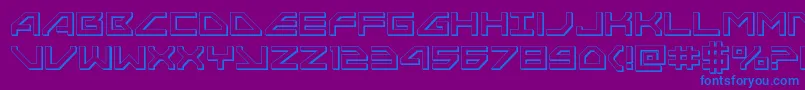 フォントNeonavy3D – 紫色の背景に青い文字