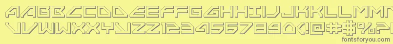 フォントNeonavy3D – 黄色の背景に灰色の文字