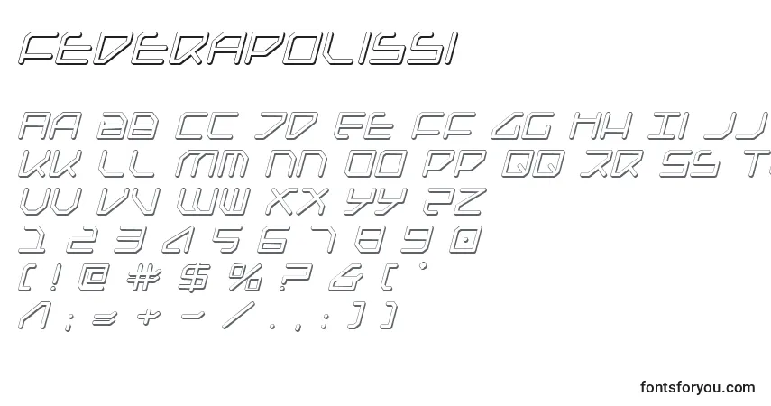 Schriftart Federapolissi – Alphabet, Zahlen, spezielle Symbole
