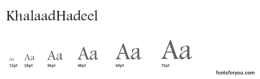 KhalaadHadeel Font Sizes