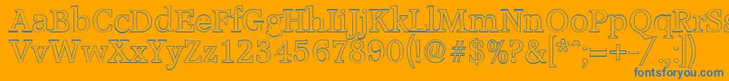 Шрифт AccoladeoutlineRegular – синие шрифты на оранжевом фоне