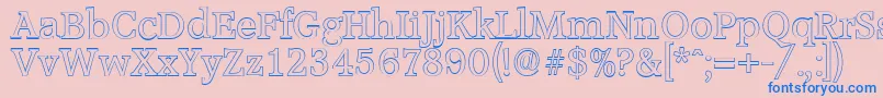 AccoladeoutlineRegular Font – Blue Fonts on Pink Background