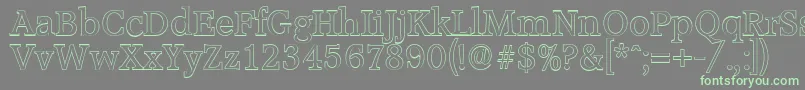 フォントAccoladeoutlineRegular – 灰色の背景に緑のフォント