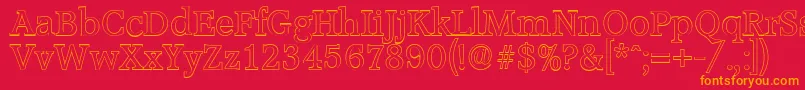 AccoladeoutlineRegular Font – Orange Fonts on Red Background