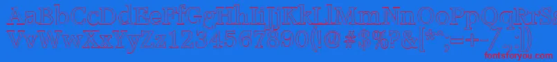 AccoladeoutlineRegular Font – Red Fonts on Blue Background