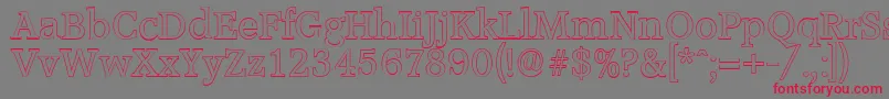 AccoladeoutlineRegular Font – Red Fonts on Gray Background