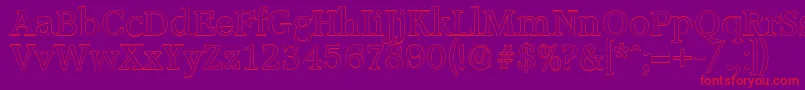 AccoladeoutlineRegular Font – Red Fonts on Purple Background