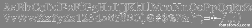 フォントAccoladeoutlineRegular – 灰色の背景に白い文字