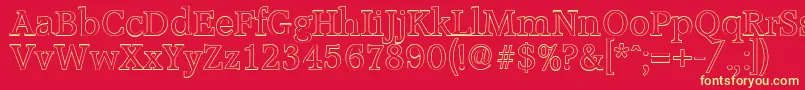 AccoladeoutlineRegular Font – Yellow Fonts on Red Background
