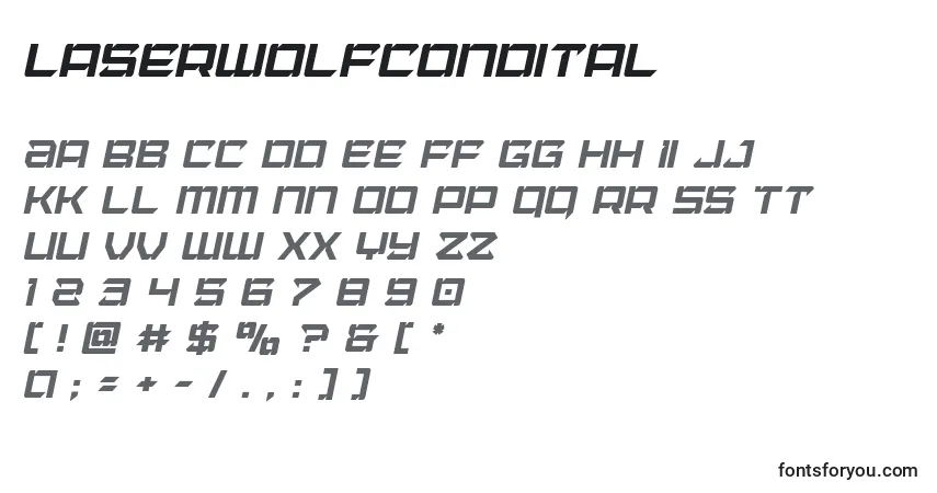 Laserwolfcondital Font – alphabet, numbers, special characters