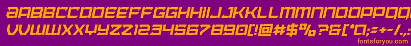Laserwolfcondital-Schriftart – Orangefarbene Schriften auf violettem Hintergrund