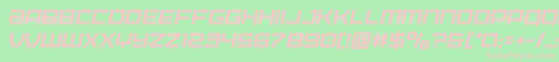 Laserwolfcondital-fontti – vaaleanpunaiset fontit vihreällä taustalla