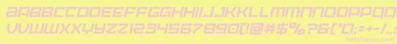Laserwolfcondital-fontti – vaaleanpunaiset fontit keltaisella taustalla