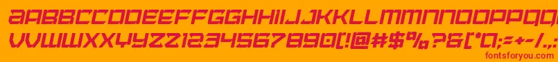 フォントLaserwolfcondital – オレンジの背景に赤い文字