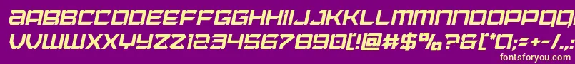 Laserwolfcondital-fontti – keltaiset fontit violetilla taustalla