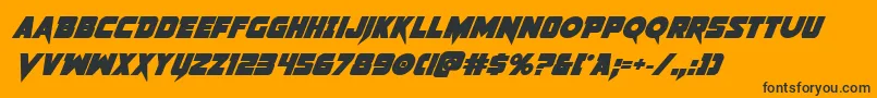 Шрифт Pistoleerboldital2 – чёрные шрифты на оранжевом фоне
