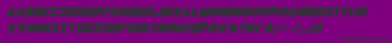 Pistoleerboldital2-Schriftart – Schwarze Schriften auf violettem Hintergrund