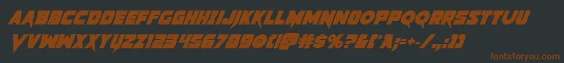 フォントPistoleerboldital2 – 黒い背景に茶色のフォント