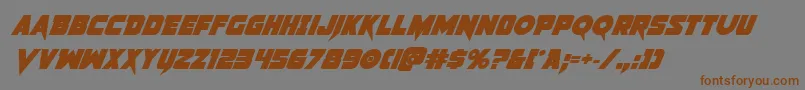 Pistoleerboldital2-Schriftart – Braune Schriften auf grauem Hintergrund